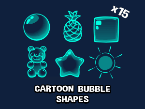 2D Cartoon bubble shapes