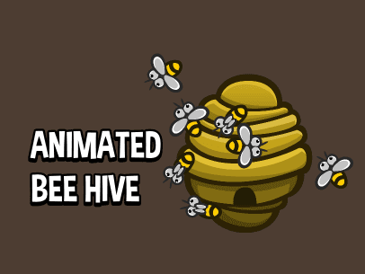 2D animated beehive game asset