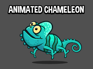 2D animated chameleon game asset