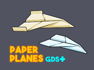 2D paper plane game assets