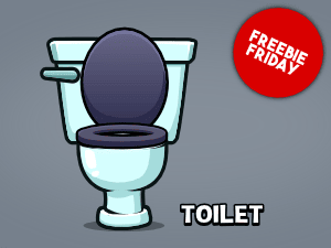2D toilet game asset
