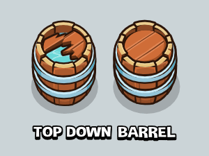 2D top down barrels game assets