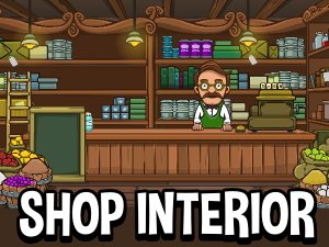 2d Shop interior scene construction kit