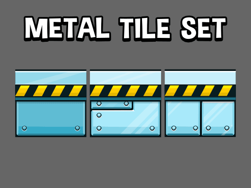 2d metal game tile set
