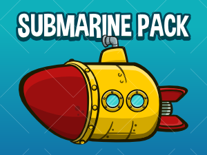2d submarine game asset