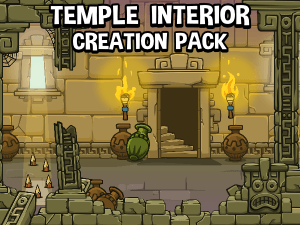 2d temple level interior game asset construction kit
