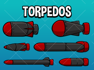 2d torpedo game assets