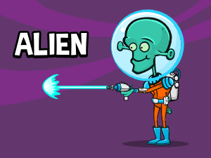 Alien character 2d game asset