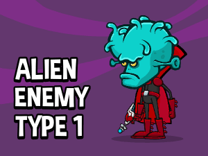 Alien enemy 2d game character