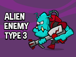 Alien enemy type 3 game sprite