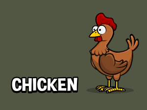 Animated 2D chicken sprite
