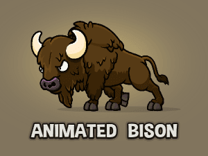 Animated Bison game asset