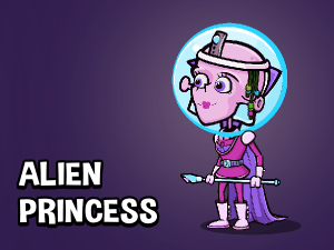 Animated alien princess character