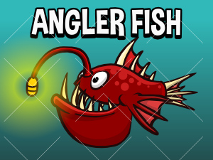 Animated angler fish game asset