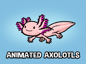 Animated axolotl character