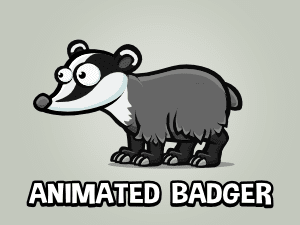 Animated badger cartoon sprite