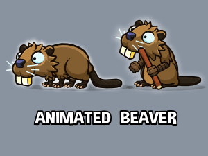 Animated beaver game sprite