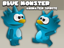 Animated blue monster