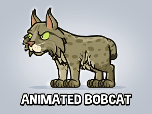 Animated bobcat cartoon game sprite