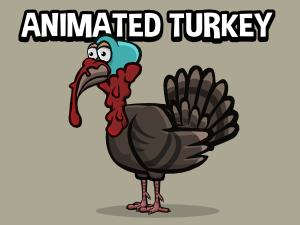 Animated cartoon turkey
