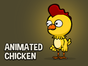 Animated chicken character