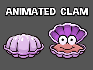 Animated clam game asset