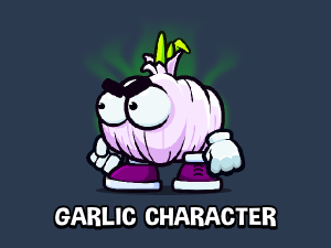 Animated crazy garlic game sprite