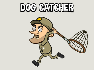 Animated dog catcher 2D game asset