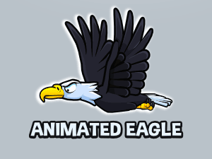 Animated eagle cartoon game sprite