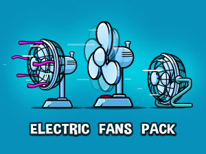 Animated electric fans game asset pack