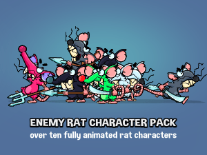 Animated enemy rat character pack