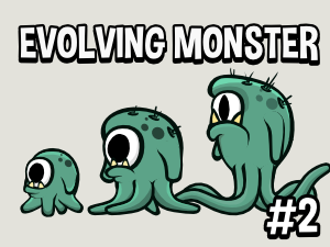 Animated evolving monster game asset