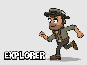 Animated explorer 2d game character