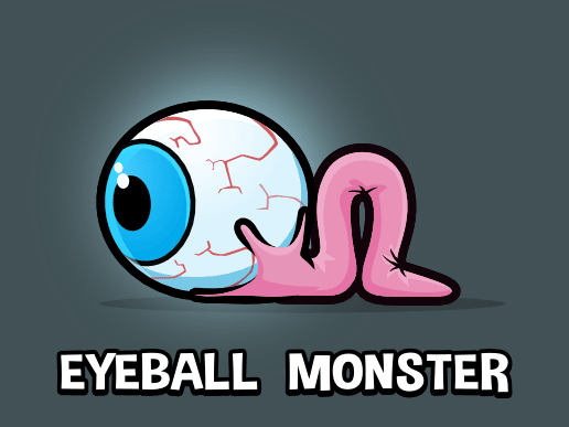 Animated eyeball enemy game sprite