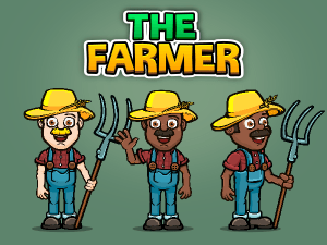 Animated farmer charactergame sprite