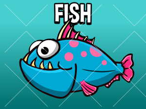 Animated fish game asset