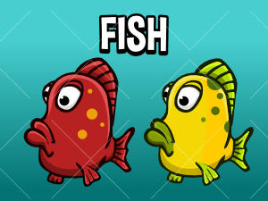 Animated fish game sprite