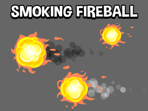 Animated flaming fireball