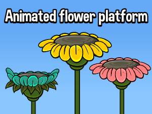 Animated flower platform 2d game asset
