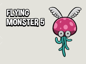 Animated flying monster 2D game asset