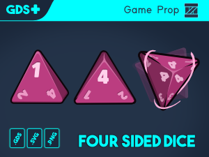 Animated four sided dice