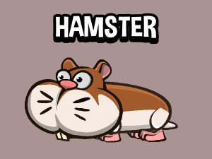 Animated hamster 2D game character