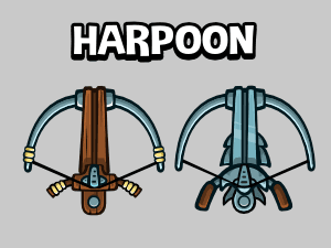 Animated harpoon game sprite
