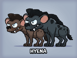 Animated hyena game sprite
