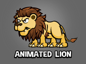Animated lion cartoon sprite