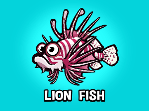 Animated lion fish game asset