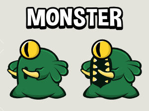 Animated monster 2d game sprite
