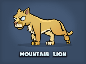 Animated mountain lion game sprite