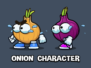 Animated onion game character