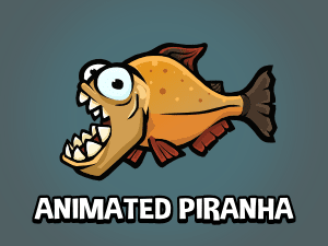 Animated piranha game sprite